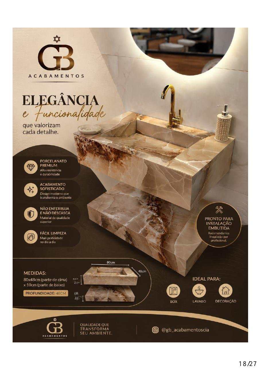 Bancada sofisticada em porcelanato